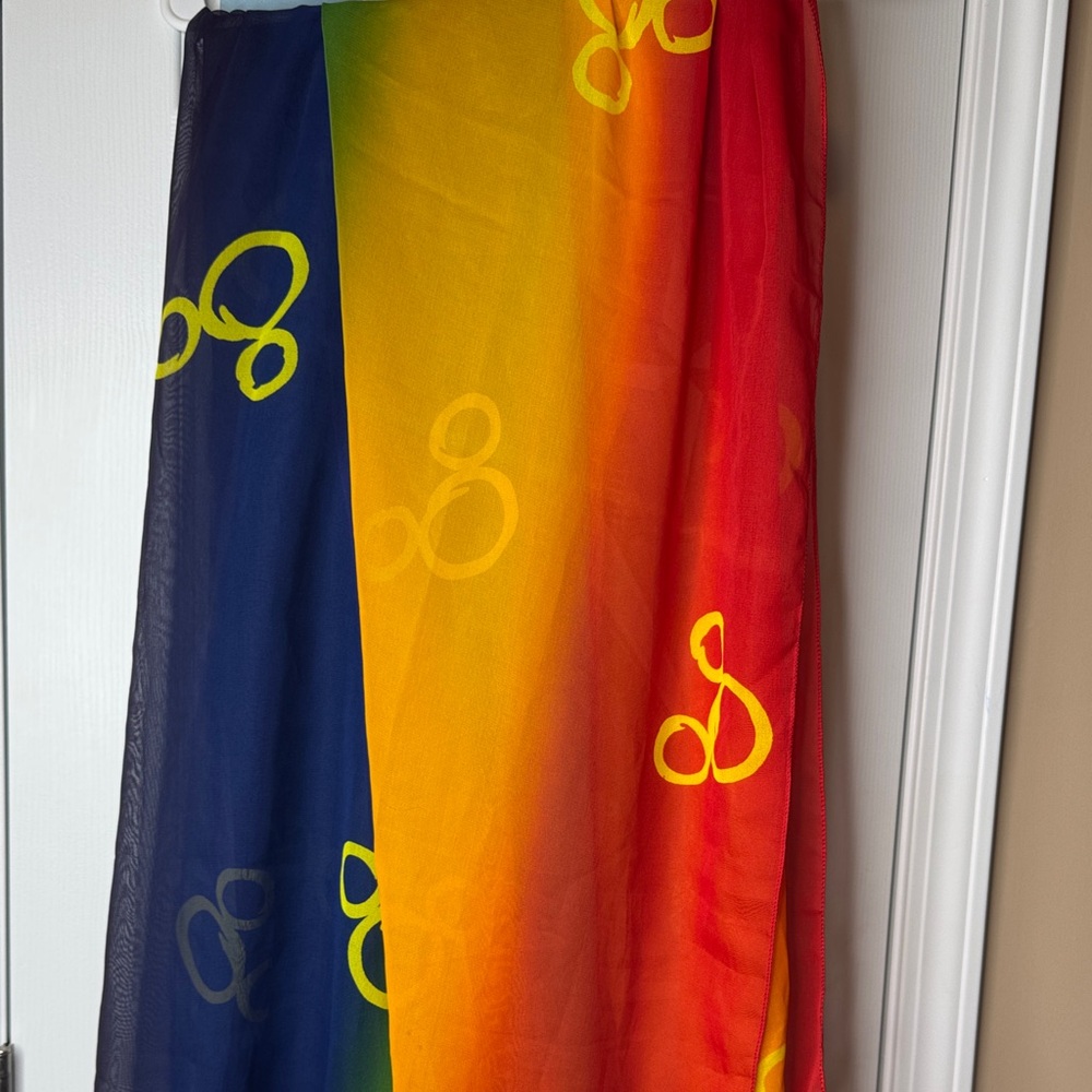 Disney Mickey Head Ombre scarf or sarong - blue purple green red yellow